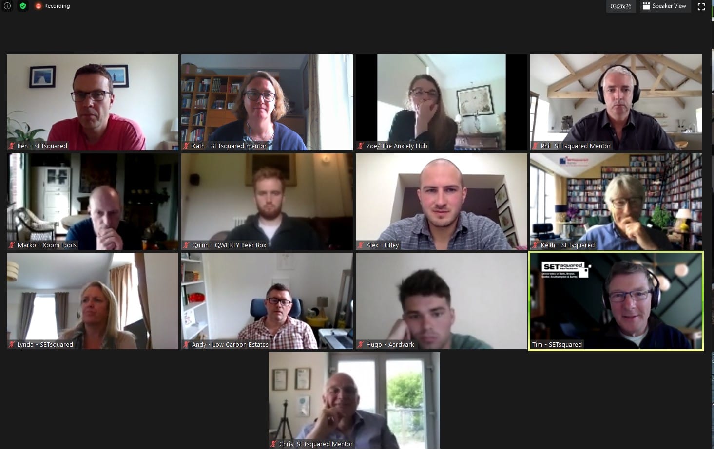 Screenshot of group working in a Zoom call